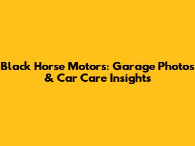 Black Horse Motors: Garage Photos & Car Care Insights