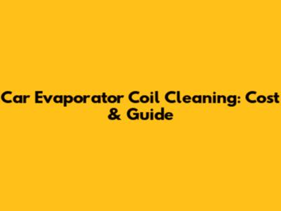 Car Evaporator Coil Cleaning: Cost & Guide