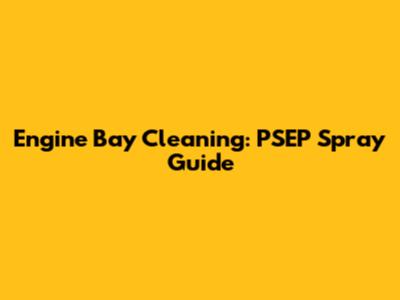 Engine Bay Cleaning: PSEP Spray Guide