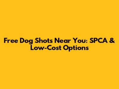 Free Dog Shots Near You: SPCA & Low-Cost Options