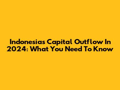 Indonesia's Capital Outflow In 2024: What You Need To Know