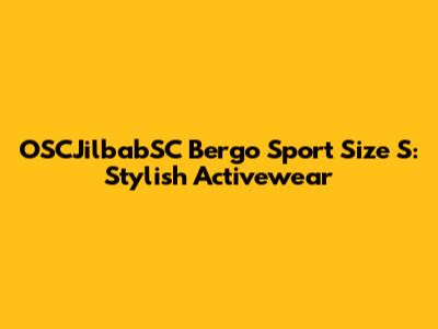 OSCJilbabSC Bergo Sport Size S: Stylish Activewear