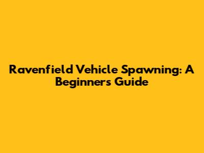 Ravenfield Vehicle Spawning: A Beginner's Guide