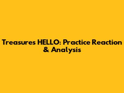 Treasure's "HELLO": Practice Reaction & Analysis